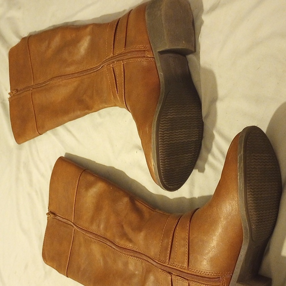 American Eagle Brown Knee-High Faux Leather Boots Size 9 - Picture 4 of 7